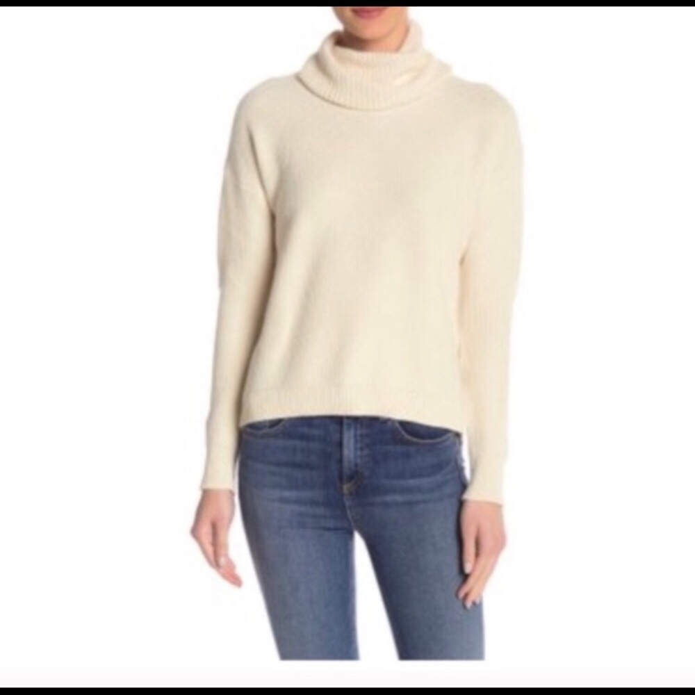 Madewell Cream White cowl neck knit sweater